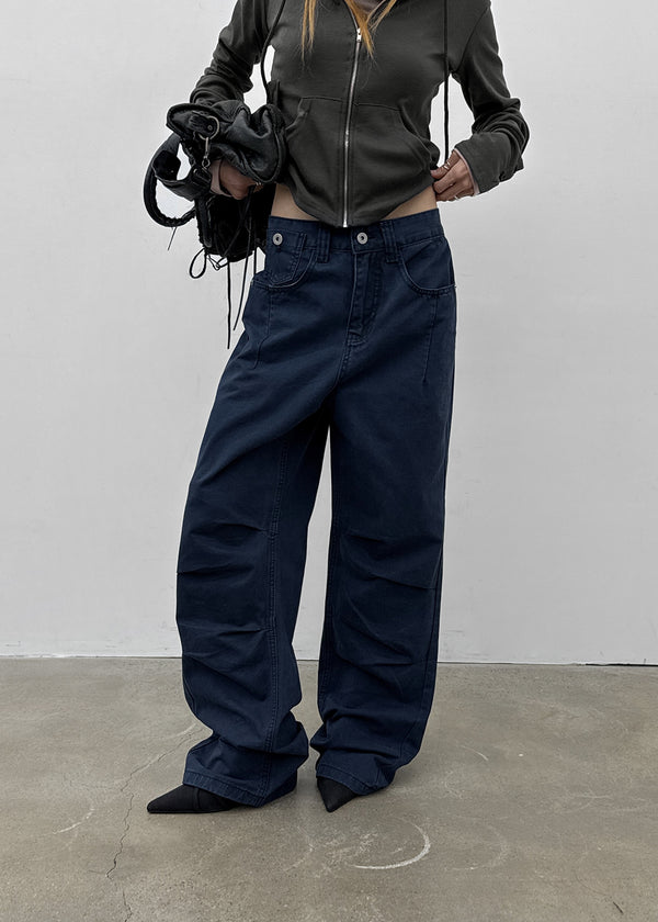 (UNISEX) SDU Washed Cut-out Cotton Pants