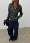(UNISEX) SDU Washed Cut-out Cotton Pants