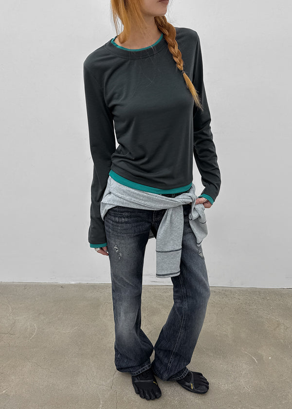 Baddie Low Washed Bootcut Denim Pants