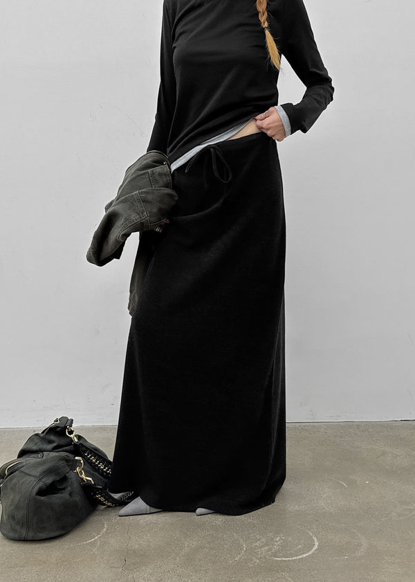 [MADE] Mibel Knit-like Maxi Long Skirt