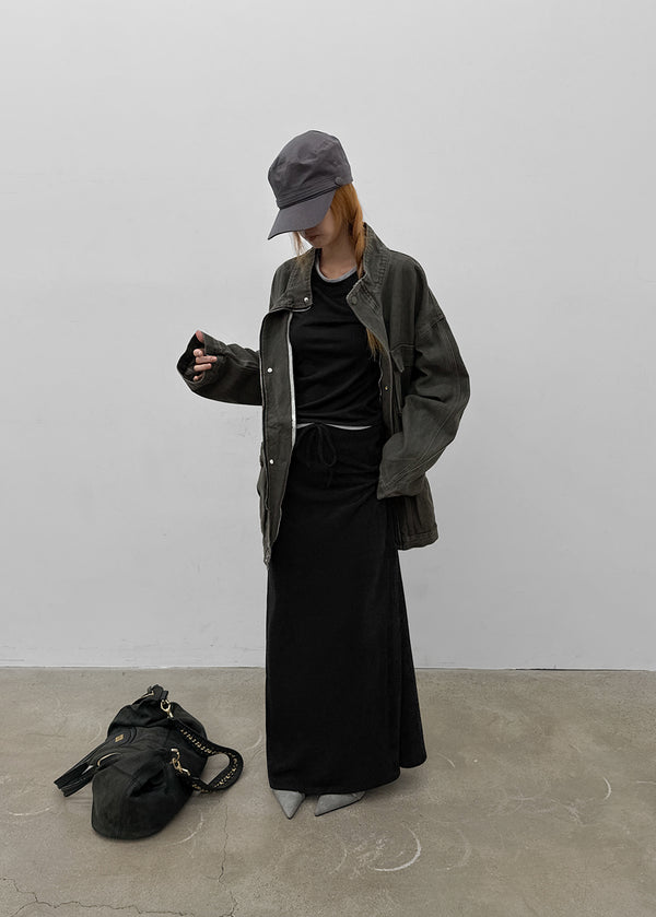 [MADE] Mibel Knit-like Maxi Long Skirt