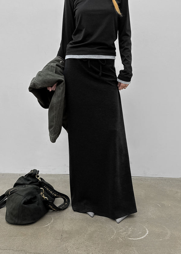 [MADE] Mibel Knit-like Maxi Long Skirt