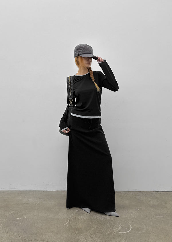 [MADE] Mibel Knit-like Maxi Long Skirt
