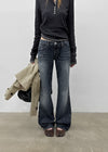 Baddie Low Washed Bootcut Denim Pants
