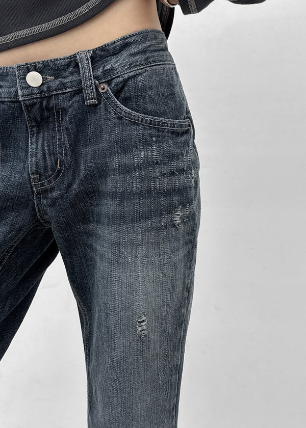 Baddie Low Washed Bootcut Denim Pants