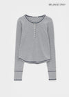 [MADE] Loate Henley Neck Stitch Long Sleeve Tee