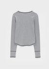 [MADE] Loate Henley Neck Stitch Long Sleeve Tee