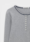 [MADE] Loate Henley Neck Stitch Long Sleeve Tee