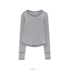 [MADE] Loate Henley Neck Stitch Long Sleeve Tee
