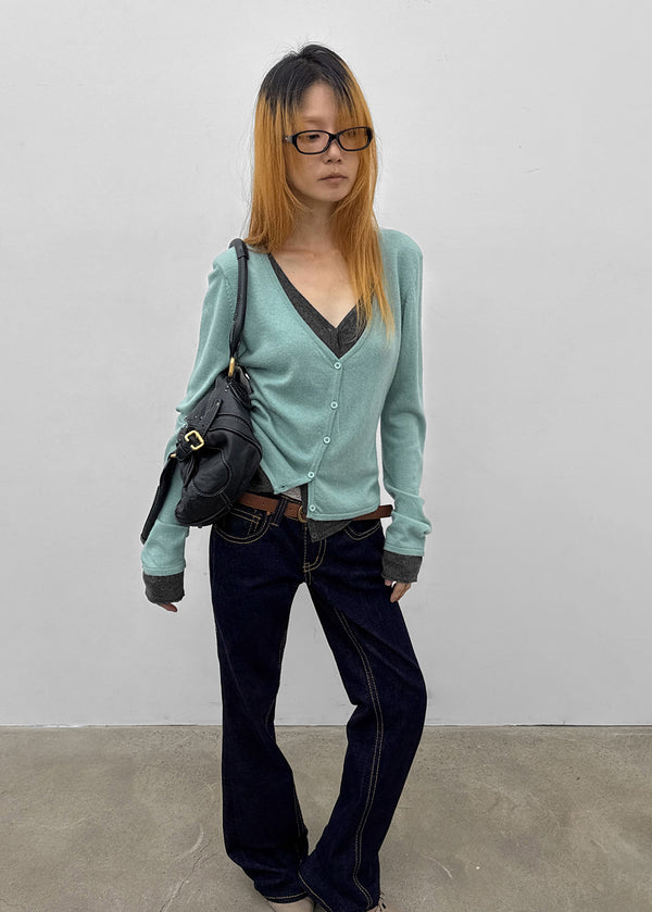 [MADE] Basini Layered V-Neck Cardigan