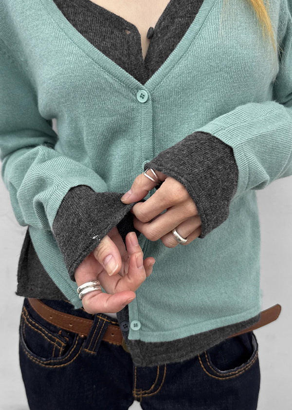[MADE] Basini Layered V-Neck Cardigan