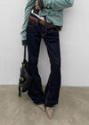 Tech stitch non-fade bootcut denim pants