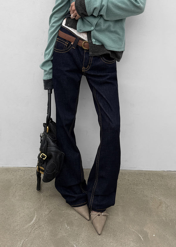 Tech stitch non-fade bootcut denim pants