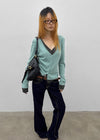 Tech stitch non-fade bootcut denim pants
