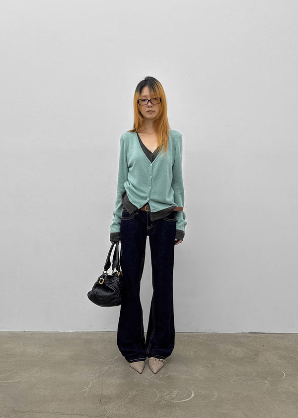 Tech stitch non-fade bootcut denim pants