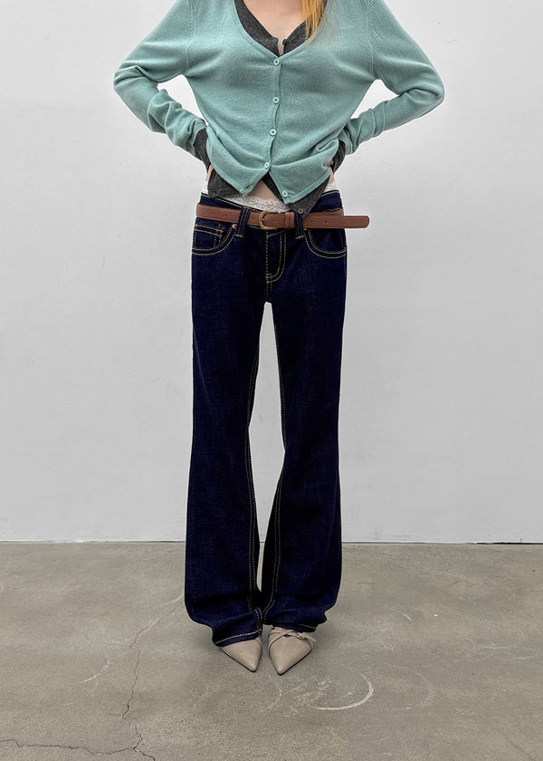 Tech stitch non-fade bootcut denim pants