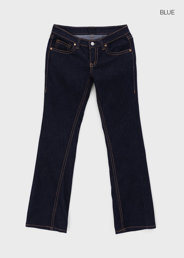 Tech stitch non-fade bootcut denim pants