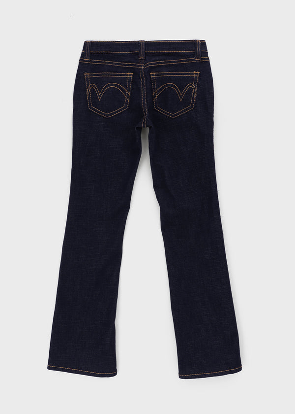 Tech stitch non-fade bootcut denim pants