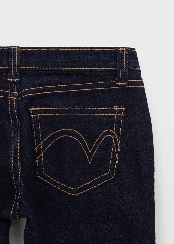 Tech stitch non-fade bootcut denim pants