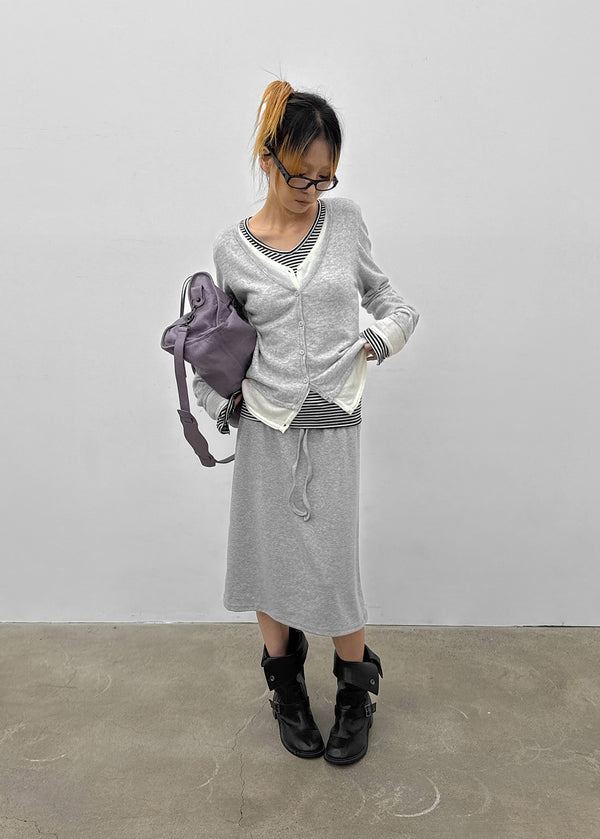 [MADE] Basini Layered V-Neck Cardigan