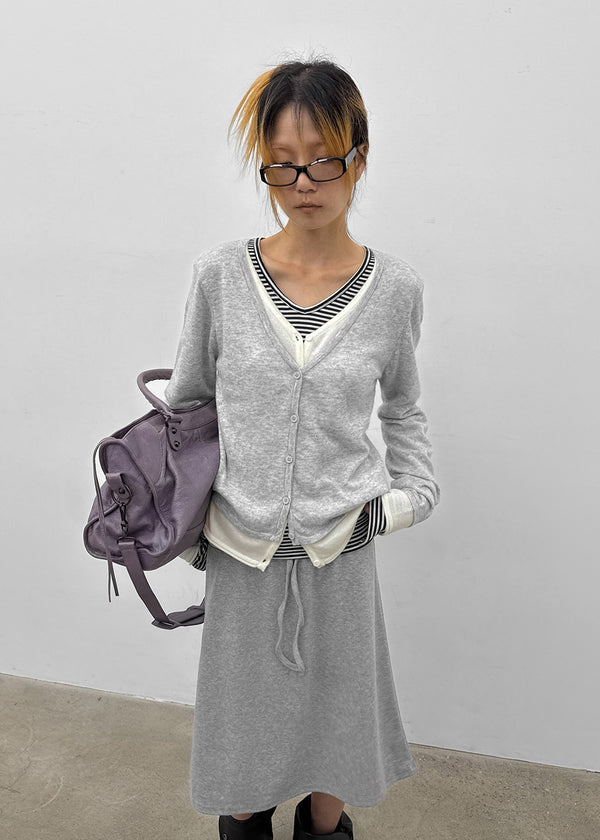 [MADE] Basini Layered V-Neck Cardigan