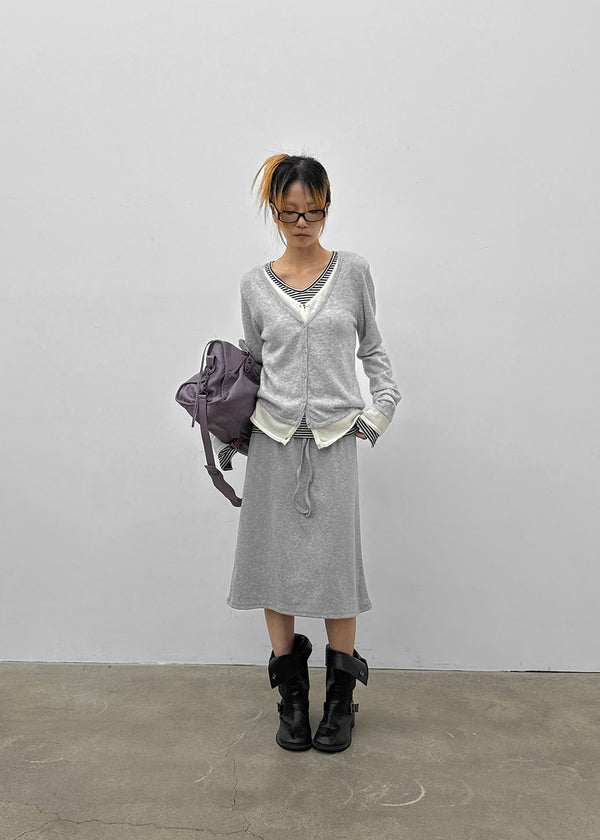 [MADE] Basini Layered V-Neck Cardigan