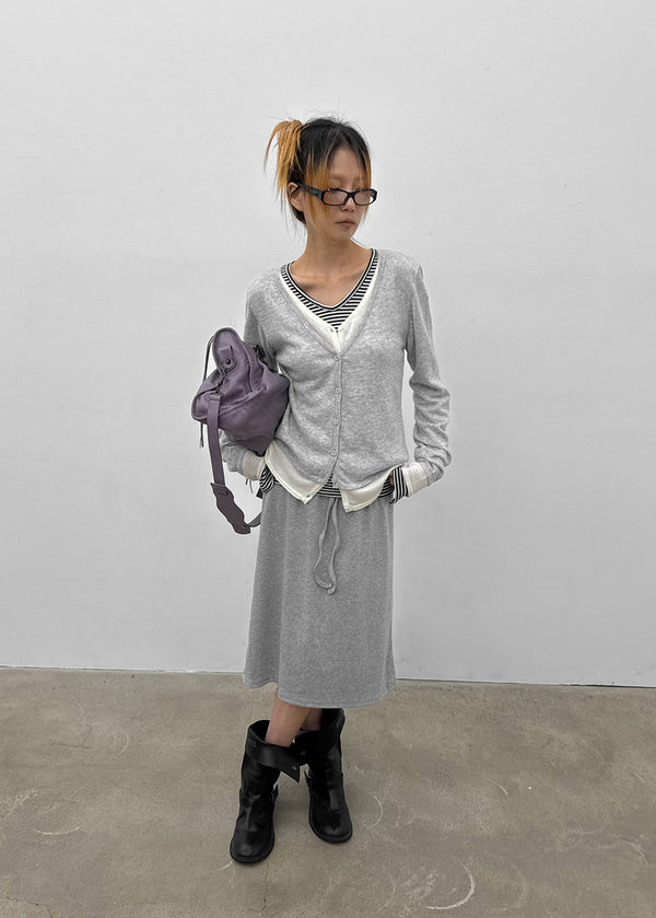 [MADE] Basini Layered V-Neck Cardigan