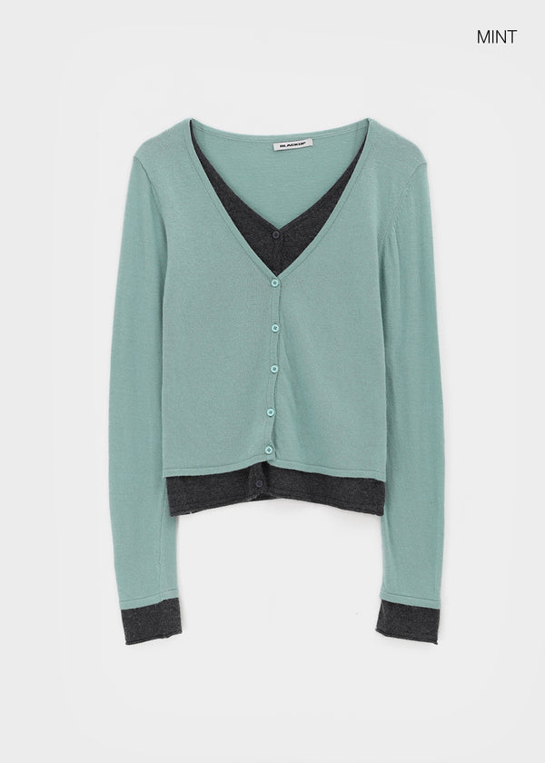 [MADE] Basini Layered V-Neck Cardigan
