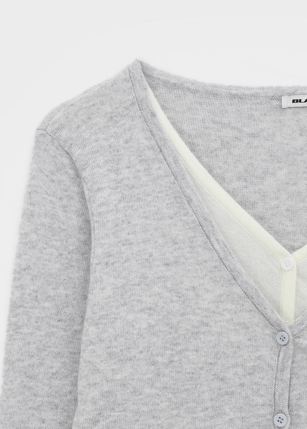 [MADE] Basini Layered V-Neck Cardigan