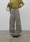 (UNISEX) SDU Washed Cut-out Cotton Pants