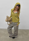 (UNISEX) SDU Washed Cut-out Cotton Pants