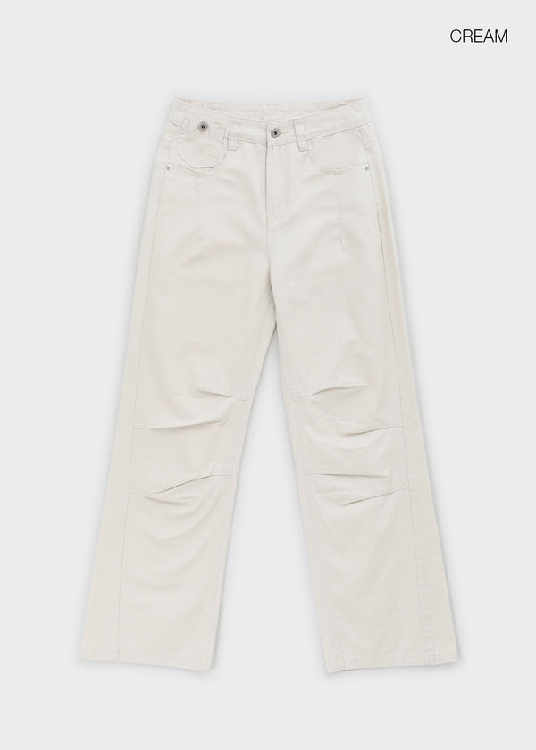 (UNISEX) SDU Washed Cut-out Cotton Pants