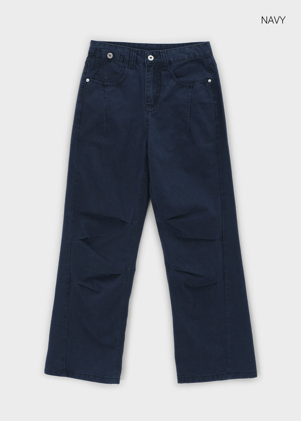 (UNISEX) SDU Washed Cut-out Cotton Pants