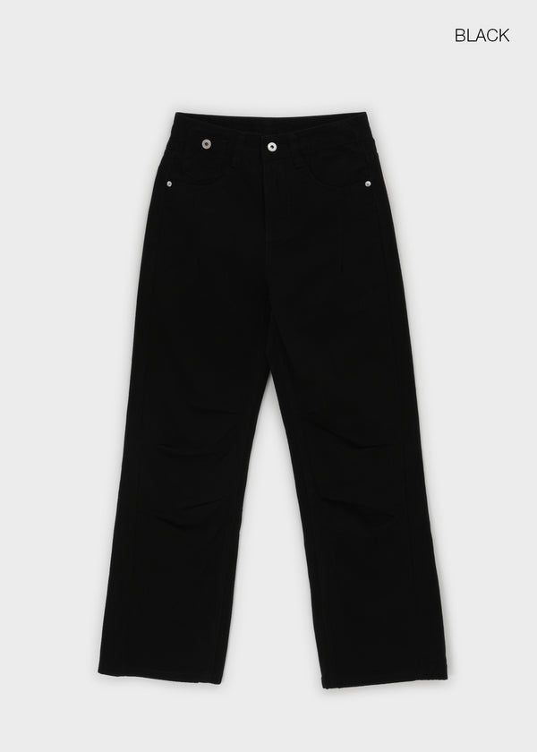 (UNISEX) SDU Washed Cut-out Cotton Pants
