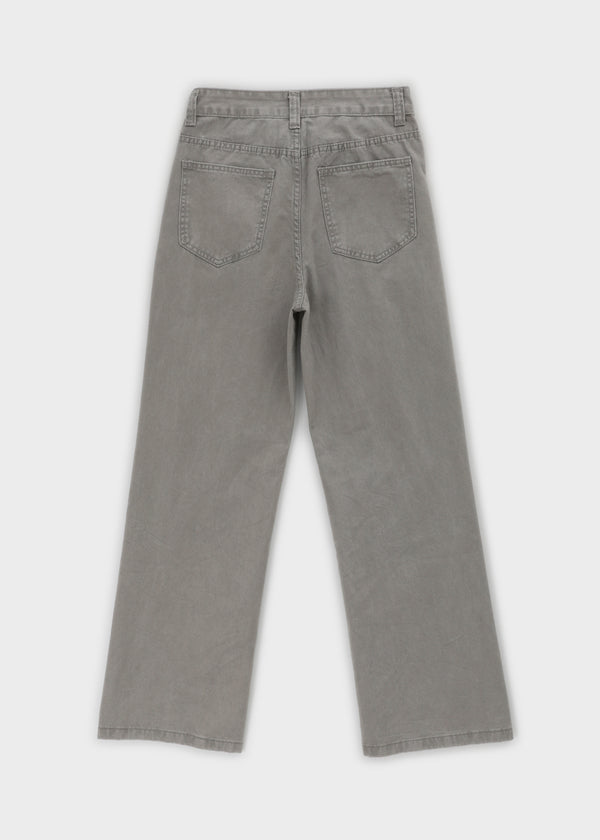(UNISEX) SDU Washed Cut-out Cotton Pants