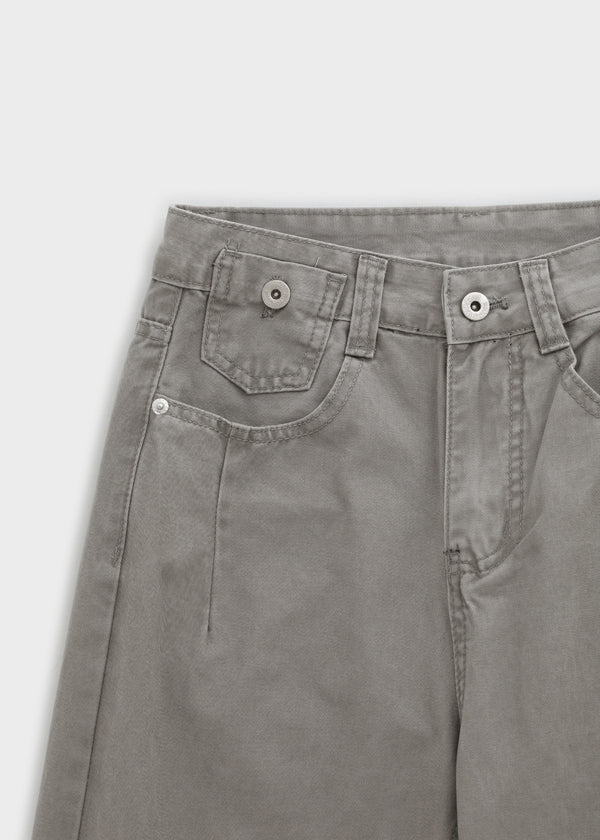 (UNISEX) SDU Washed Cut-out Cotton Pants