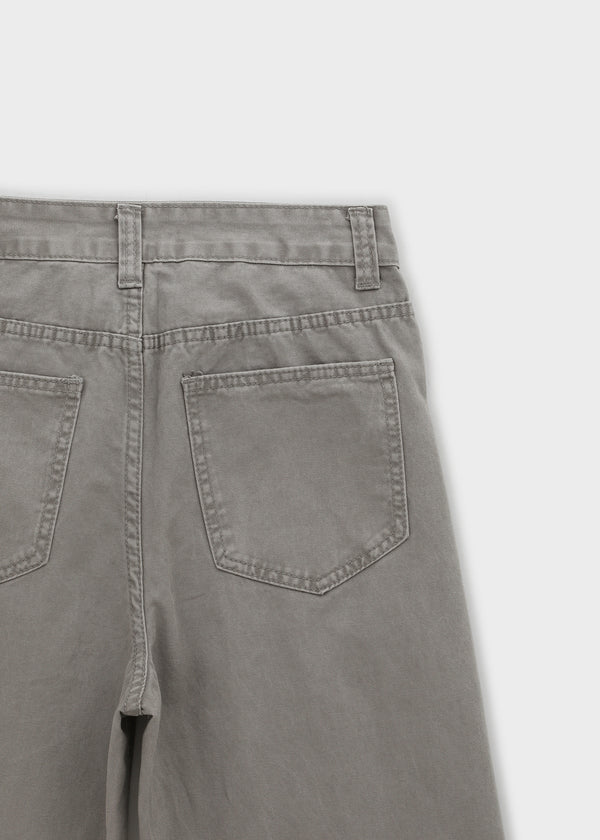 (UNISEX) SDU Washed Cut-out Cotton Pants