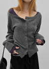[MADE] Kimiu Wool Off-Shoulder Knit Cardigan