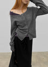[MADE] Kimiu Wool Off-Shoulder Knit Cardigan