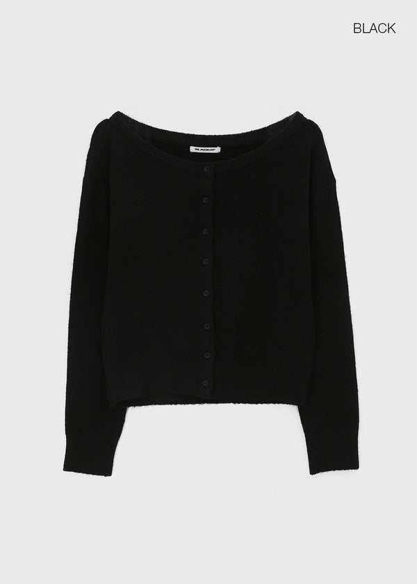[MADE] Kimiu Wool Off-Shoulder Knit Cardigan