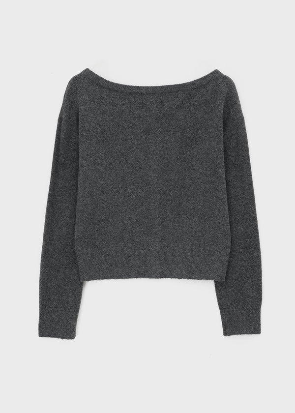 [MADE] Kimiu Wool Off-Shoulder Knit Cardigan