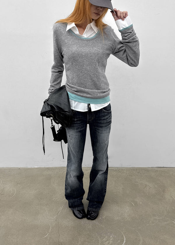 [MADE] Bassini Layered U-Neck Knit