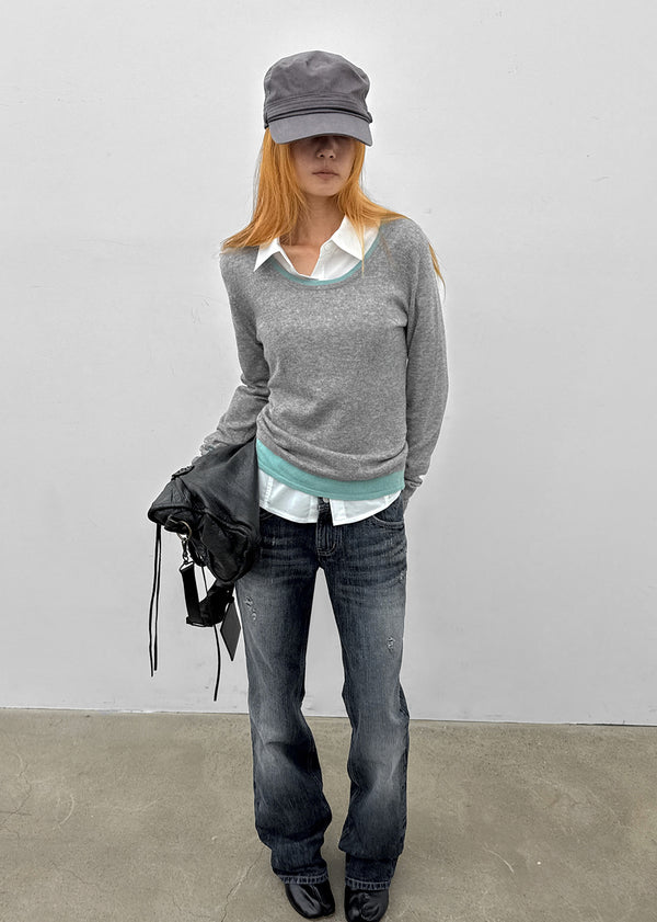[MADE] Bassini Layered U-Neck Knit