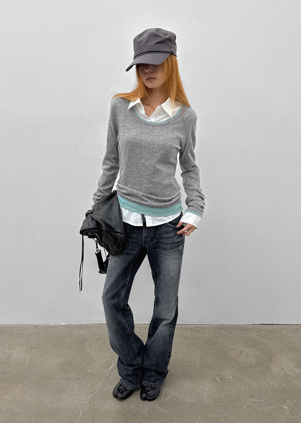 [MADE] Bassini Layered U-Neck Knit