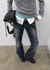 Baddie Low Washed Bootcut Denim Pants