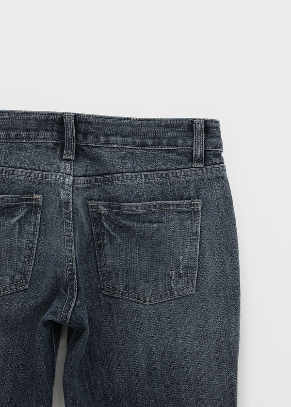 Baddie Low Washed Bootcut Denim Pants
