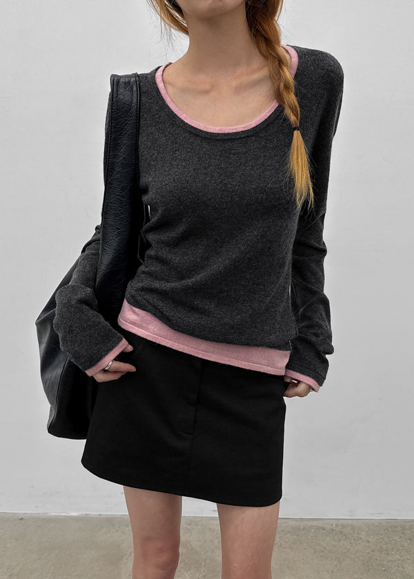 [MADE] Bassini Layered U-Neck Knit