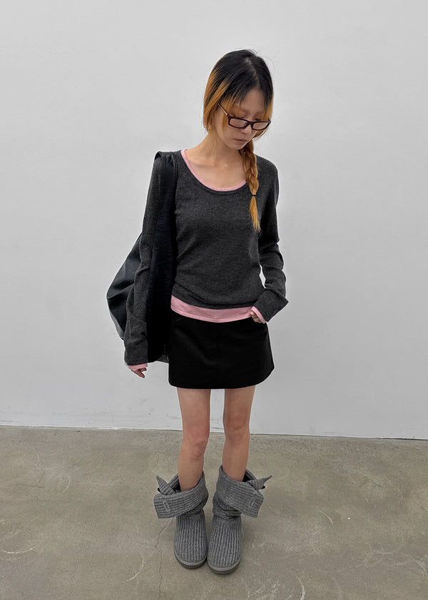 [MADE] Bassini Layered U-Neck Knit