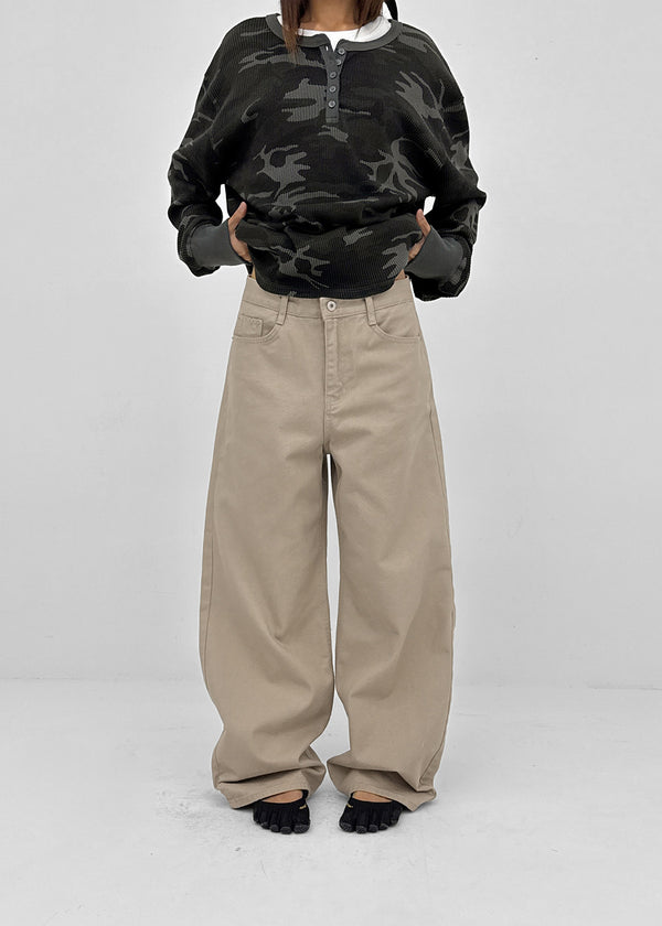 Chasy Semi-Balloon Wide Cotton Pants