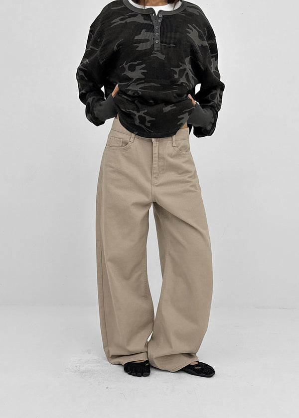 Chasy Semi-Balloon Wide Cotton Pants